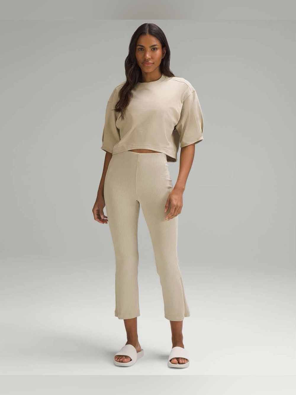 LULULEMON - Ribbed Softstreme Zip-Leg, High-Rise Cropped Pant 25"